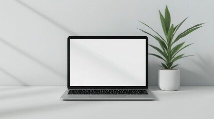 Pure white screen laptop mockup example
