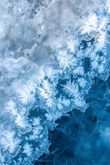 Fototapeta premium Abstract patterns of frost in a minimalistic context AI generated illustration