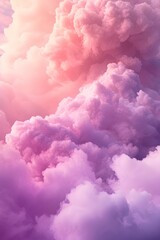 Fototapeta premium Abstract pink and purple gradient clouds in 3D space AI generated illustration