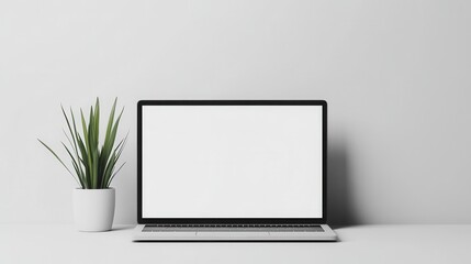 Fototapeta premium Minimalistic empty screen laptop mockup template