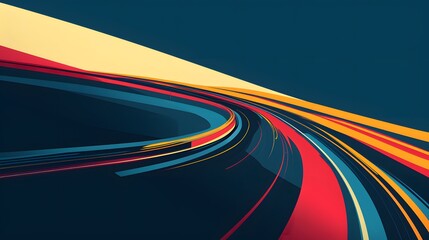 An abstract representation of a racing track with minimalist style  AI generated illustration