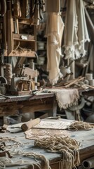 A craftsman's workbench.
