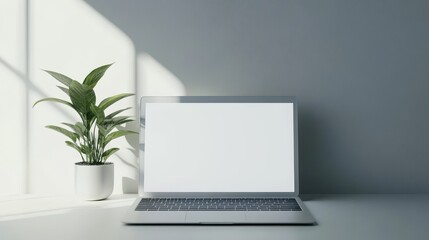 Fototapeta premium Barren laptop mockup