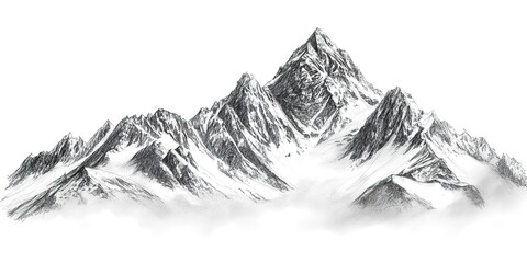 Mountain sketch drawing nature.