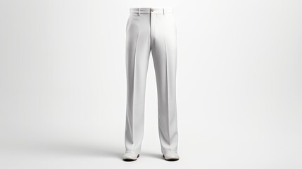 Monochrome men s trousers mockup in front view on white background for elegant apparel presentation