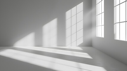 Obraz premium Artificial room mockup showing the interplay of light and shadows AI generated illustration