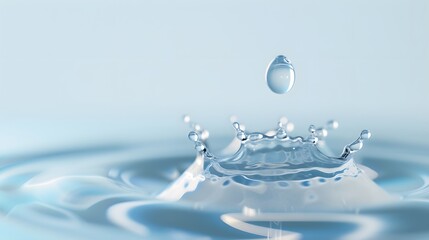 Artistic rendering of a droplet of serum falling against a whitespace  AI generated illustration