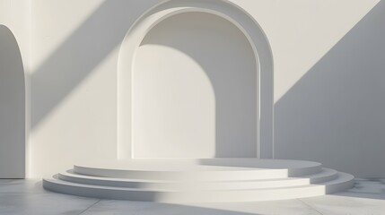 Artistic view of minimalist modern podium with gipsum props  AI generated illustration