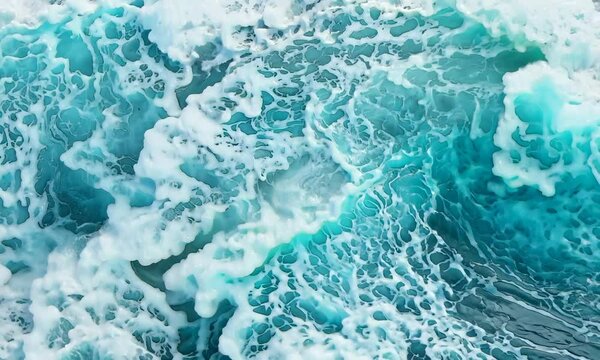 Serene arctic ocean waves gently rolling