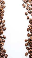 Fresh roasted coffee beans isolated on white background