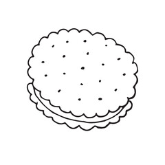 Vector hand drawn sketch doodle cookie isolated on white background