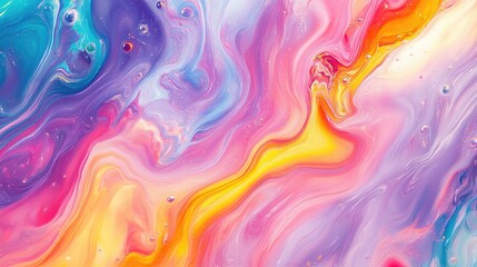 Obraz premium Vibrant and colorful rainbow liquid marble effect, swirling to create a high-quality dynamic background, perfect for creative projects