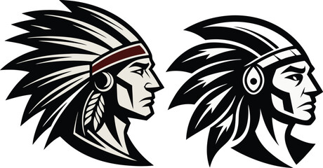 Vector silhouette of a Native American headdress