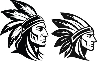Vector silhouette of a Native American headdress
