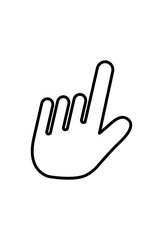 vector icon hand touch simple hand. symbol press icon