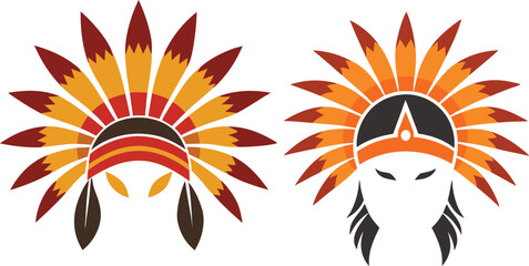 Vector silhouette of a Native American headdress