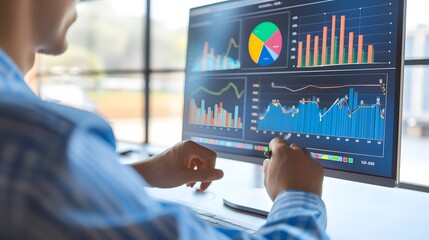 An analysts world where data business analysis becomes art using a computer and dashboard  AI generated illustration