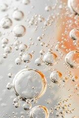 Champagne bubbles close-up in a minimalist setting  AI generated illustration