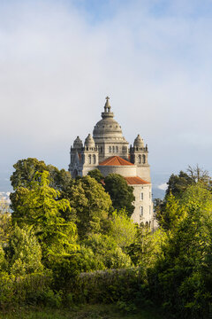 Portugal, Viana do Castelo. Sanctuary of the Sacred Heart on the Monte de Luzia, Mount of Saint Lucy.