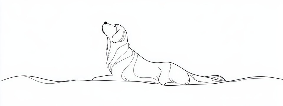 recommend clip art: Dog line one art outline continuous pet puppy animal silhouette. Line illustration one dog drawing abstract dachshund happy sketch icon doodle simple shape white cute logo toy labrador background.