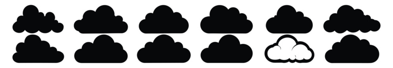 Cloud silhouette set vector design big pack of illustration and icon