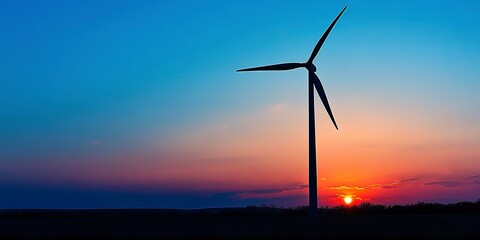 Fototapeta premium wind turbine at sunset