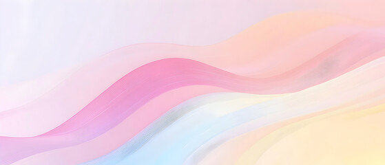 A flat vector illustration of a soft gradient rainbow background, featuring pastel colors that blend seamlessly from one hue to another, creating a gentle and soothing effect, light and smooth