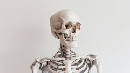 A Halloween skeleton isolated on white background