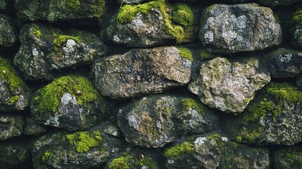 Moss-Covered Stone Texture Background, 4K hyperrealistic photo