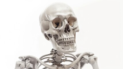 A Halloween skeleton isolated on white background