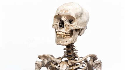 A Halloween skeleton isolated on white background