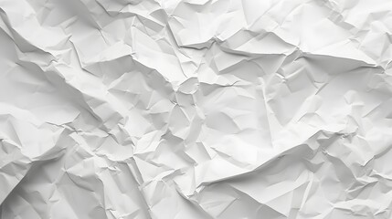 Obraz premium Crumpled white paper texture highlighting the intricate folds AI generated illustration