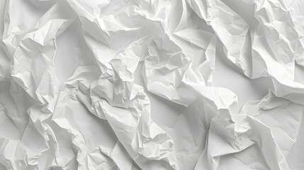 Obraz premium Crumpled white paper texture highlighting the intricate folds AI generated illustration
