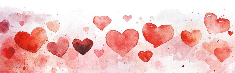 Fototapeta premium Watercolor Illustration of a Framed Background for Valentine s Day