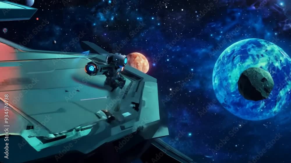 Poster Exploring Vibrant Alien Planets in a Colorful Outer Space Setting Generative AI