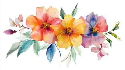 Watercolor Floral Artwork in a Hand Drawn Style
