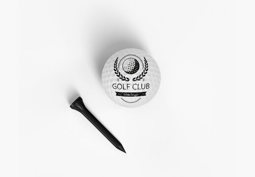 Golf Ball and Tee Set Mockup