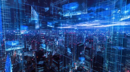 Cyberpunk Cityscape with Neon Lights