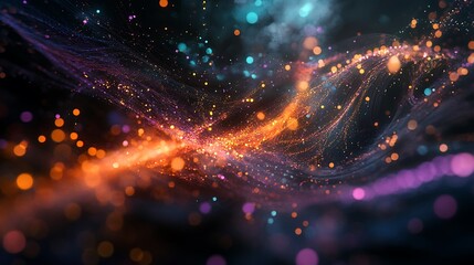 Obraz premium Abstract Glowing Particles in Motion