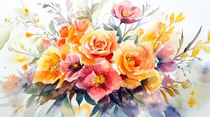 watercolor flower arrangement on a card