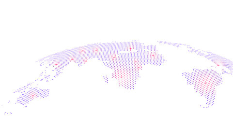 World map concept, artificial intelligence and internet big data, virtual technology