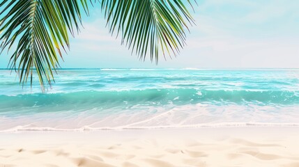 Obraz premium Tropical Beach with Palm Tree