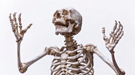 A Halloween skeleton isolated on white background