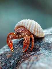 Hermit Crab isolated on metal background