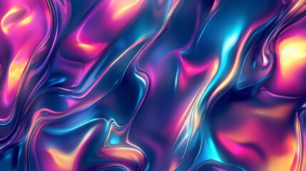 Fototapeta premium Abstract Iridescent Neon Holographic Foil Background Collection for Modern Aesthetics