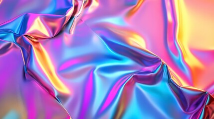 Obraz premium Collection of Abstract Iridescent Neon Holographic Foil Backgrounds for Modern Aesthetics
