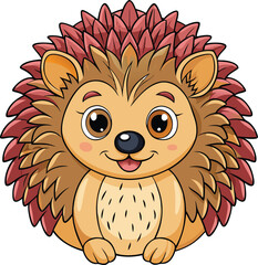 Cute Hedgehog vector cartoon illustration