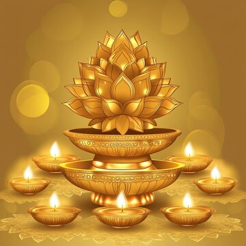 decorative happy dhanteras religious background pray for wealth and prosperity vector. Translation: Happy Dhanteras, dhan means wealth teras means thirteen,generative ai