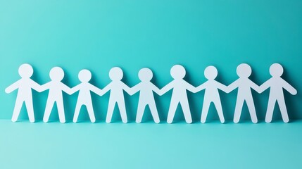 Unity in Paper: Group of Paper People Illustration Symbolizing Community and Friendship