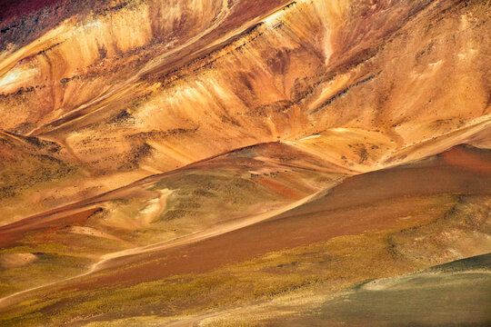 Multicolor texture of the Andes Mountain, Potosi Department, Bolivia